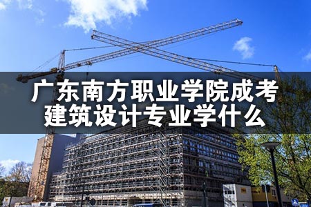 广东南方职业学院成考建筑设计专业学什么