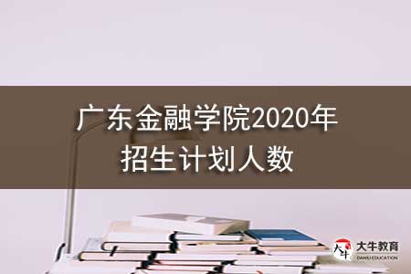 广东金融学院2020年招生计划人数