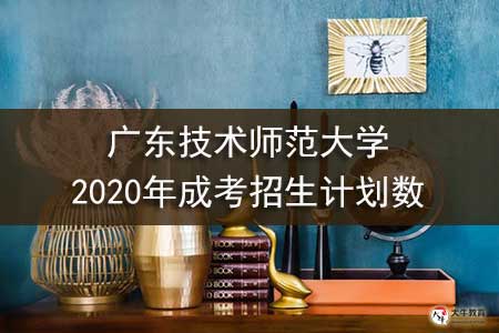 广东技术师范大学2020年成考招生计划数