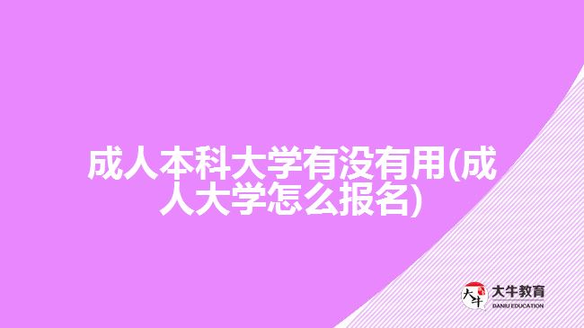 成人本科大学有没有用(成人大学怎么报名)
