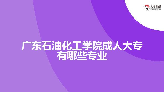 广东石油化工学院成人大专有哪些专业