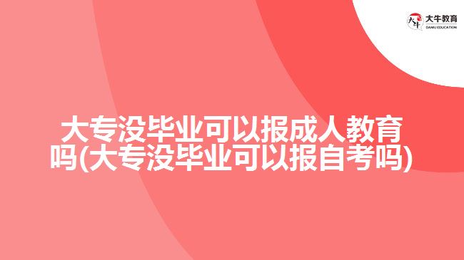 大专没毕业可以报成人教育吗(大专没毕业可以报自考吗)