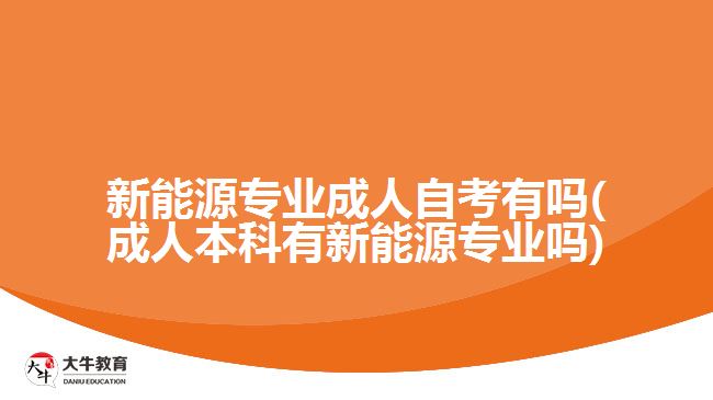 新能源专业成人自考有吗(成人本科有新能源专业吗)