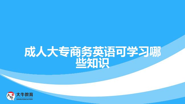 成人大专商务英语可学习哪些知识