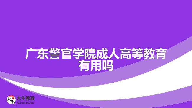 广东警官学院成人高等教育有用吗