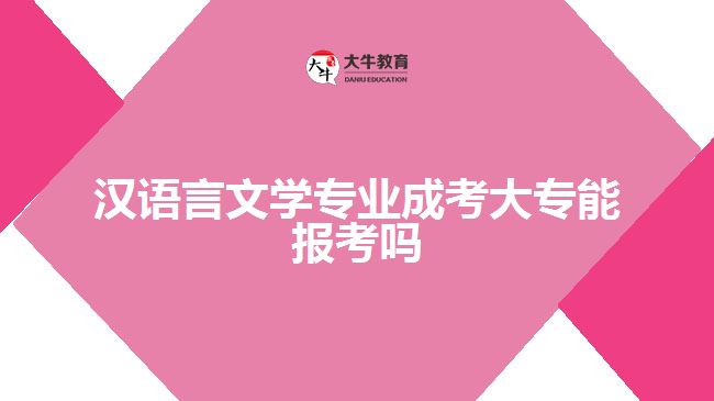 汉语言文学专业成考大专能报考吗