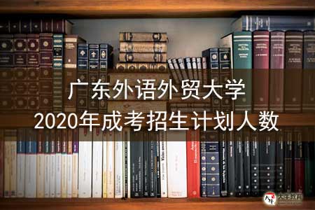 广东外语外贸大学2020年成考招生计划人数