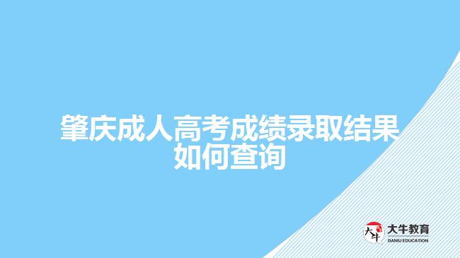 肇庆成人高考成绩录取结果如何查询