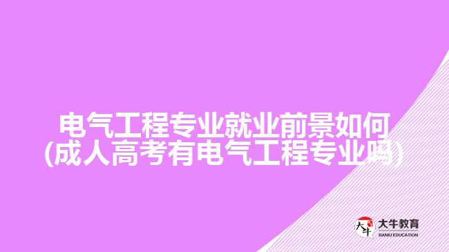 电气工程专业就业前景如何(成人高考有电气工程专业吗)