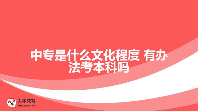 中专是什么文化程度 有办法考本科吗