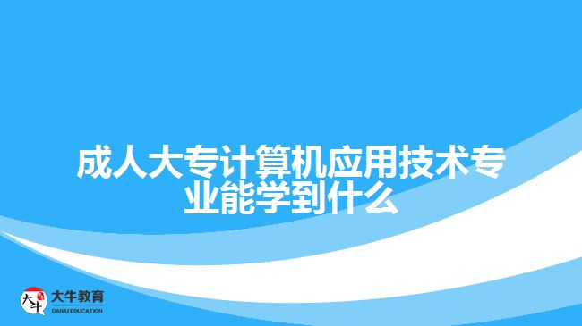 成人大专计算机应用技术专业能学到什么