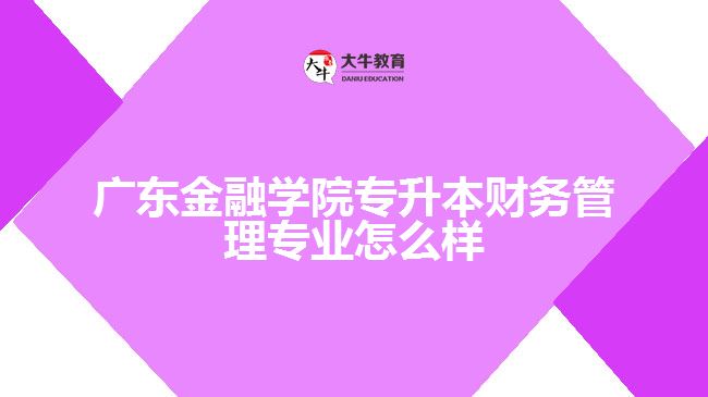 广东金融学院专升本财务管理专业怎么样