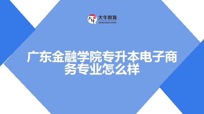 广东金融学院专升本电子商务专业怎么样