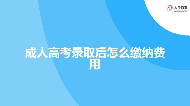 成人高考录取后怎么缴纳费用