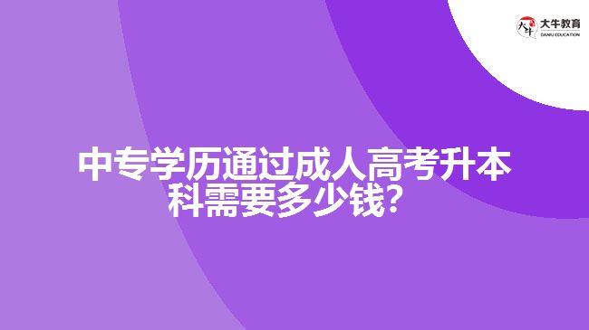 中专学历通过成人高考升本科需要多少钱？