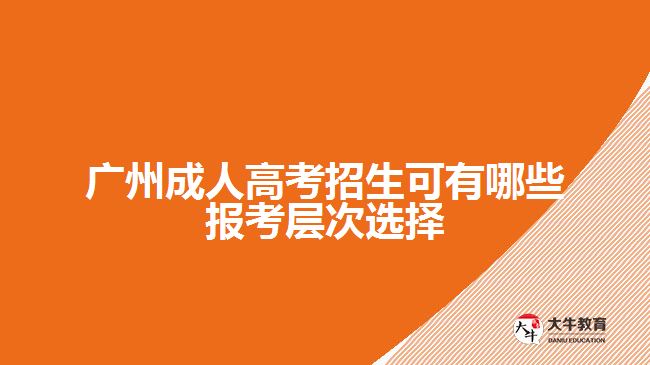 广州成人高考招生可有哪些报考层次选择