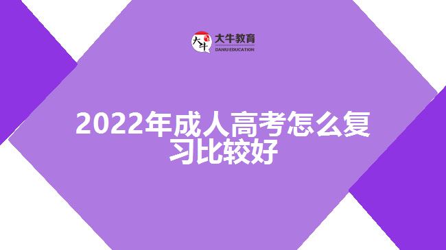 2022年成人高考怎么复习比较好