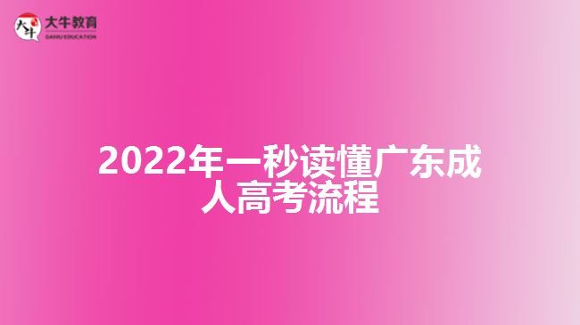 2022年一秒读懂广东成人高考流程