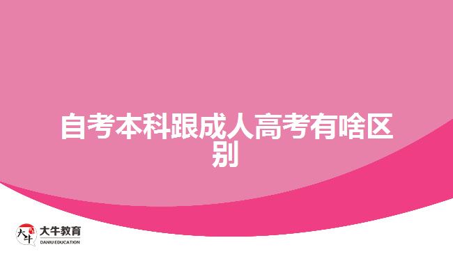 自考本科跟成人高考有啥区别