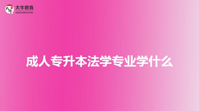 成人专升本法学专业学什么