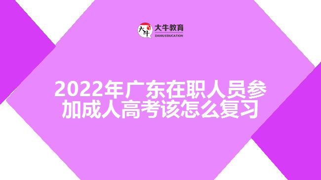2022年广东在职人员参加成人高考该怎么复习