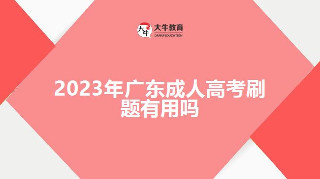 2023年广东成人高考刷题有用吗