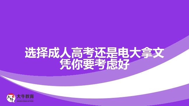 选择成人高考还是电大拿文凭你要考虑好