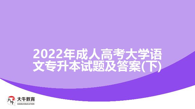 2022年成人高考大学语文专升本试题及答案(下)