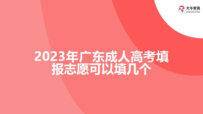 2023年广东成人高考填报志愿可以填几个