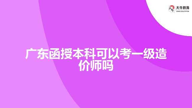 广东函授本科可以考一级造价师吗