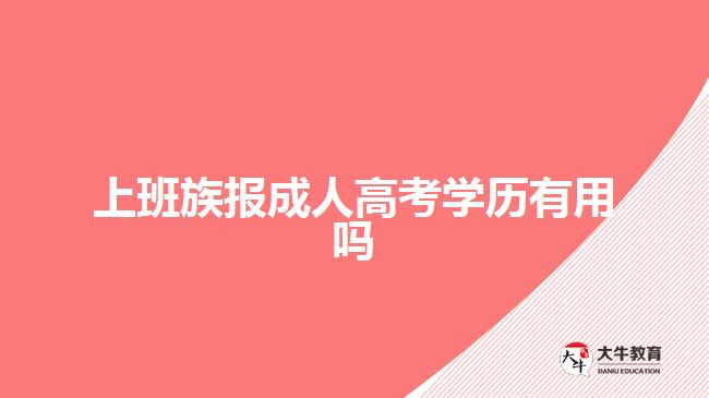 上班族报成人高考学历有用吗