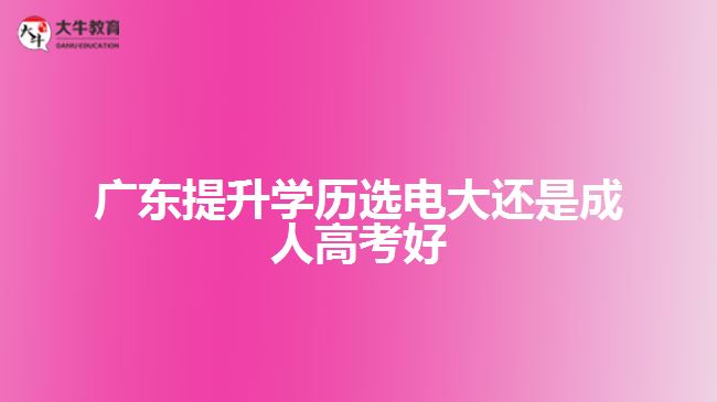 广东提升学历选电大还是成人高考好