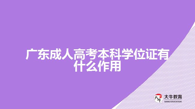 广东成人高考本科学位证有什么作用