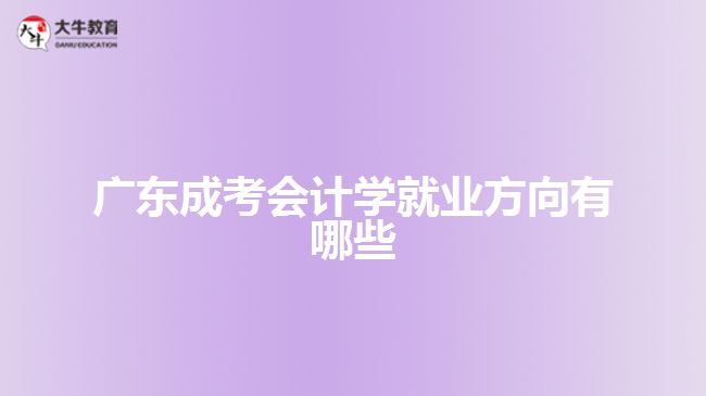 广东成考会计学就业方向有哪些