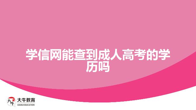 学信网能查到成人高考的学历吗