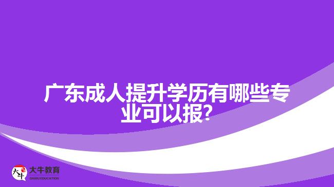 广东成人提升学历有哪些专业可以报?