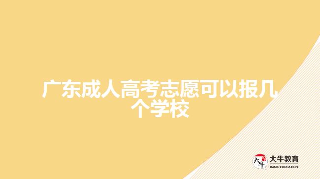 广东成人高考志愿可以报几个学校