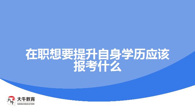 在职想要提升自身学历应该报考什么