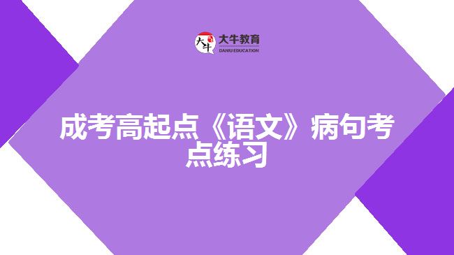 成考高起点《语文》病句考点练习