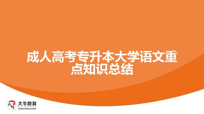 成人高考专升本大学语文重点知识总结