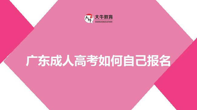 广东成人高考如何自己报名