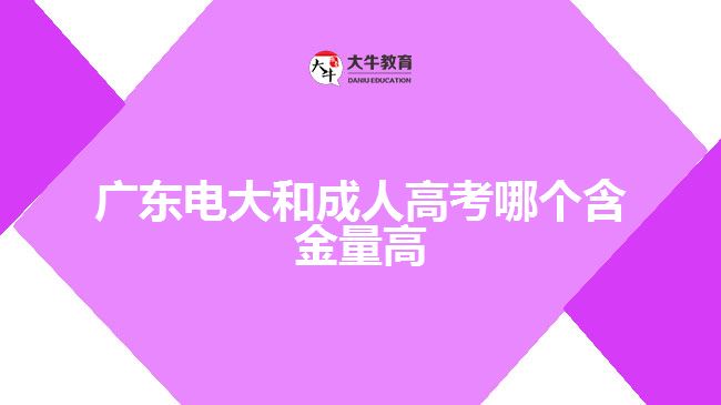 广东电大和成人高考哪个含金量高