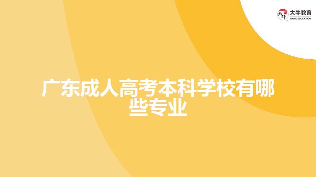 广东成人高考本科学校有哪些专业