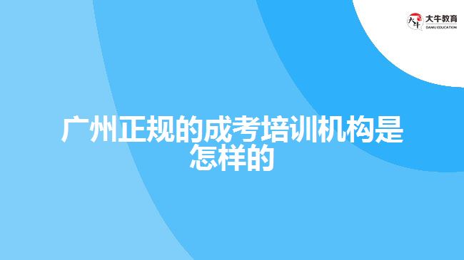 广州正规的成考培训机构是怎样的