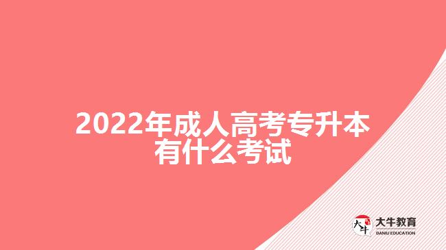 2022年成人高考专升本有什么考试