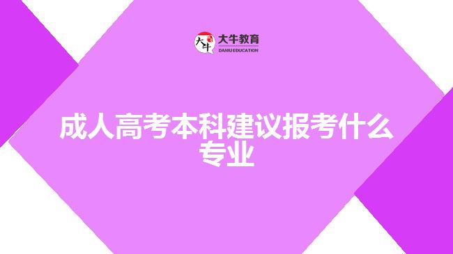 成人高考本科建议报考什么专业