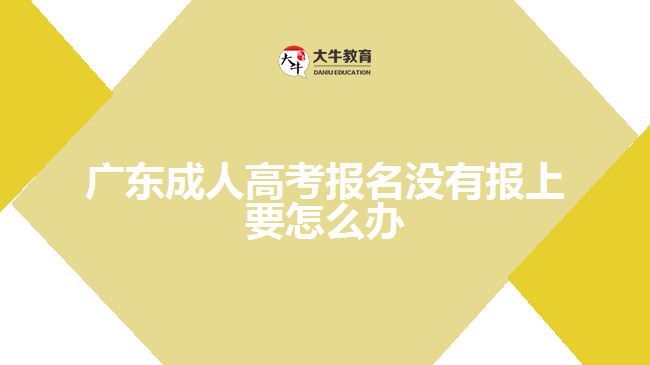 广东成人高考报名没有报上要怎么办