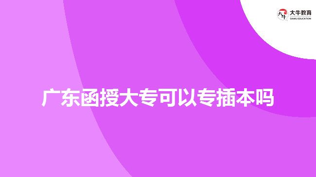 广东函授大专可以专插本吗