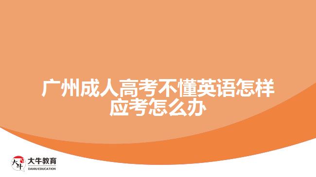 广州成人高考不懂英语怎样应考怎么办
