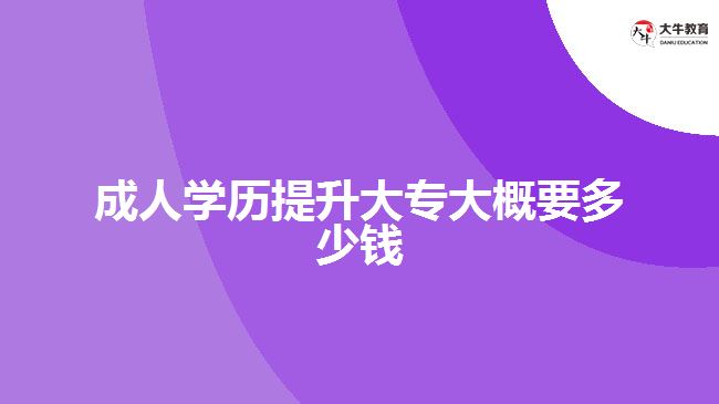 成人学历提升大专大概要多少钱